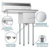 Koolmore 1 Compartment Stainless Steel NSF Commercial Kitchen Prep & Utility Sink with Drainboard SA121610-16L3